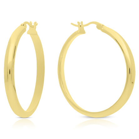 Kolczyki koła srebrne pozłacane duże gładkie p.925