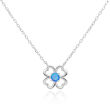 Naszyjnik srebrny opal w koniczynce pr.925 - 2