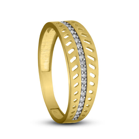 Złoty pierścionek pr.585 z pięknymi kamieniami