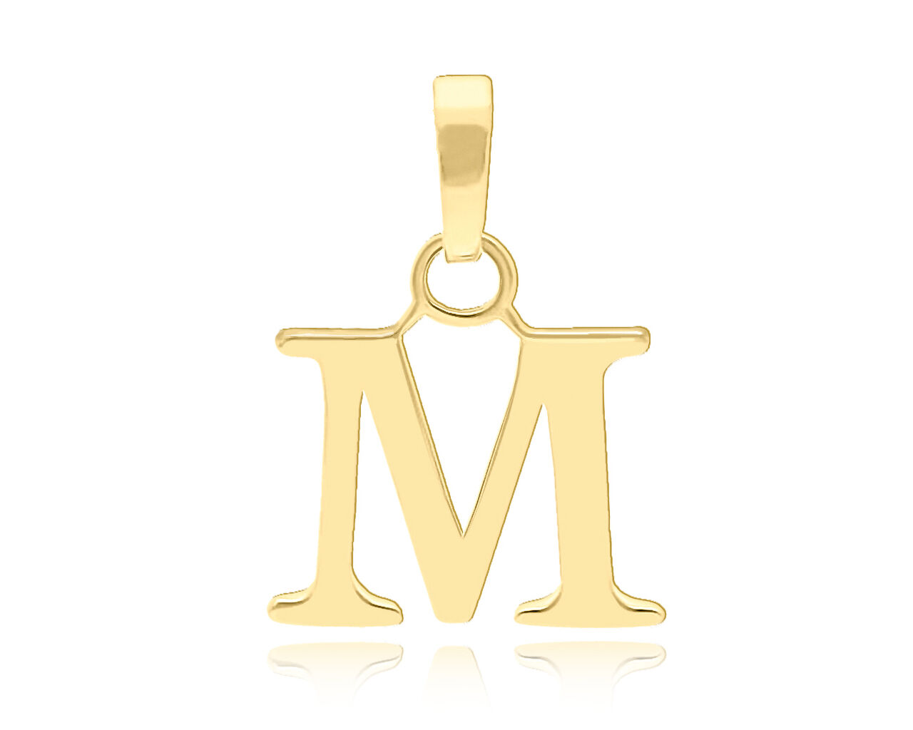 Złota literka M gładka zawieszka pr.585
