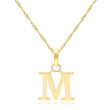 Złota literka M gładka zawieszka pr.585 - 2