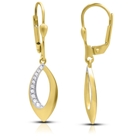 Złote kolczyki z cyrkoniami wiszące pr.585