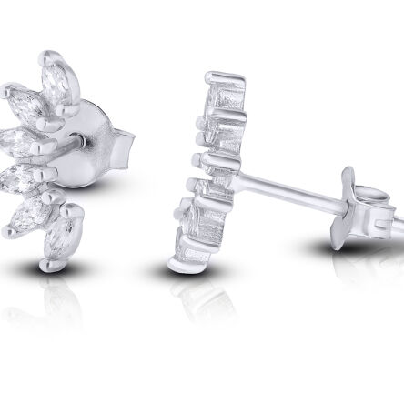 Kolczyki srebrne z cyrkoniami na sztyfcie
