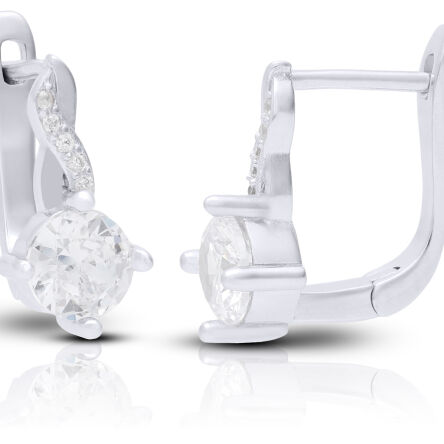 Kolczyki srebrne angielskie z cyrkoniami pr.925