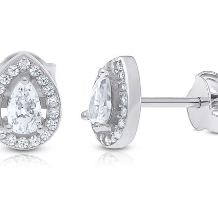 Kolczyki srebrne na sztyfcie z cyrkoniami