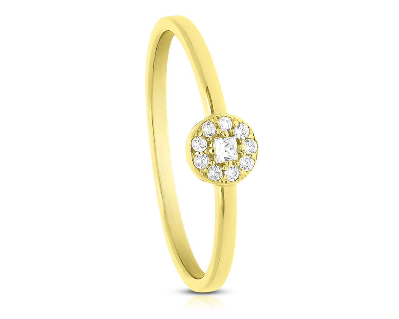 Złoty pierścionek z cyrkoniami subtelny p.585