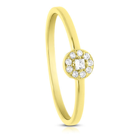 Złoty pierścionek z cyrkoniami subtelny p.585