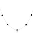Naszyjnik srebrny z koniczynami czarna emalia - 4