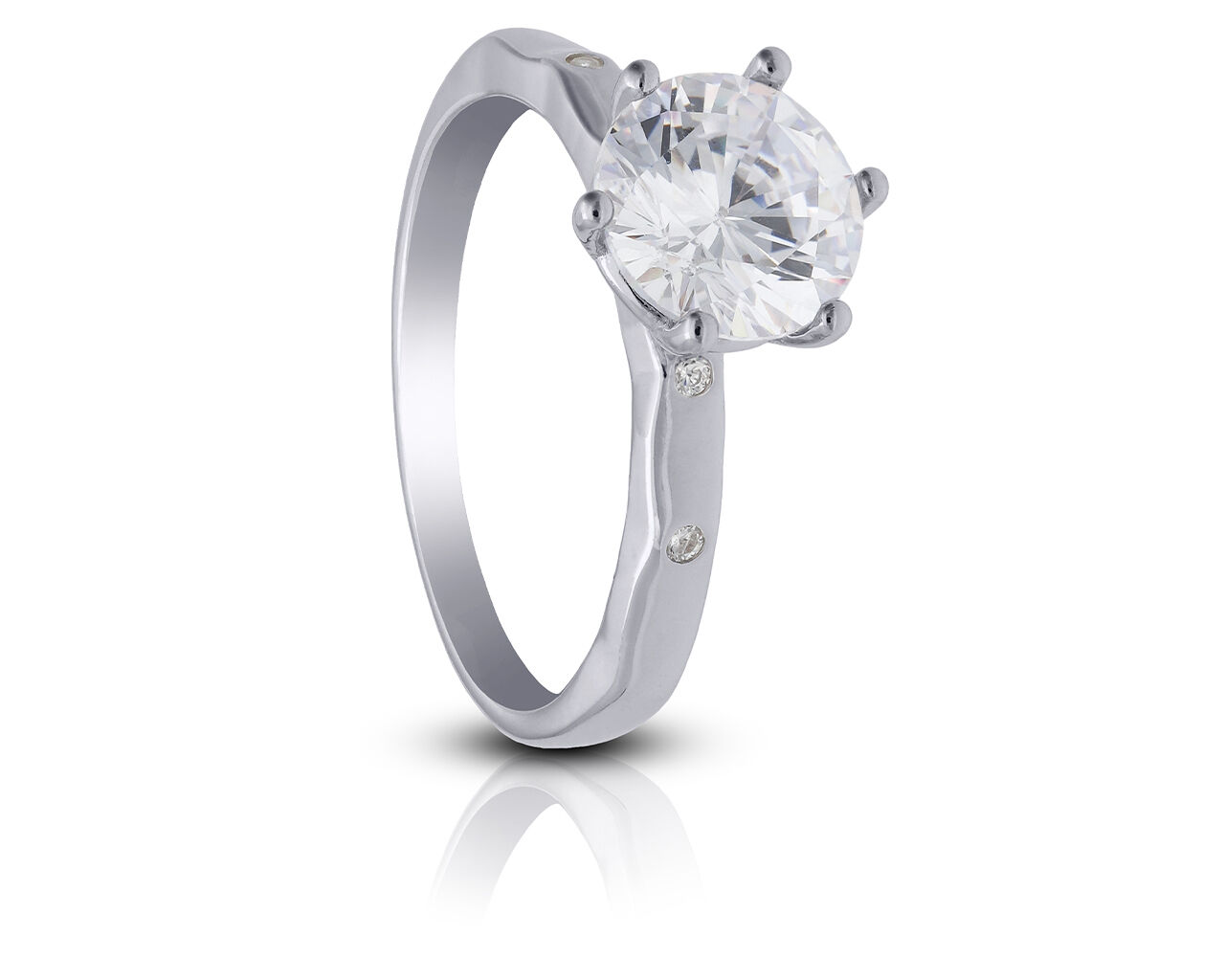 Srebrny pierścionek piękna cyrkonia duża