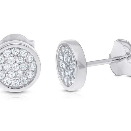 Kolczyki srebrne okrągłe ozdobione cyrkoniami