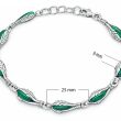 Bransoletka srebrna 925 z malachitem motyw piór - 3