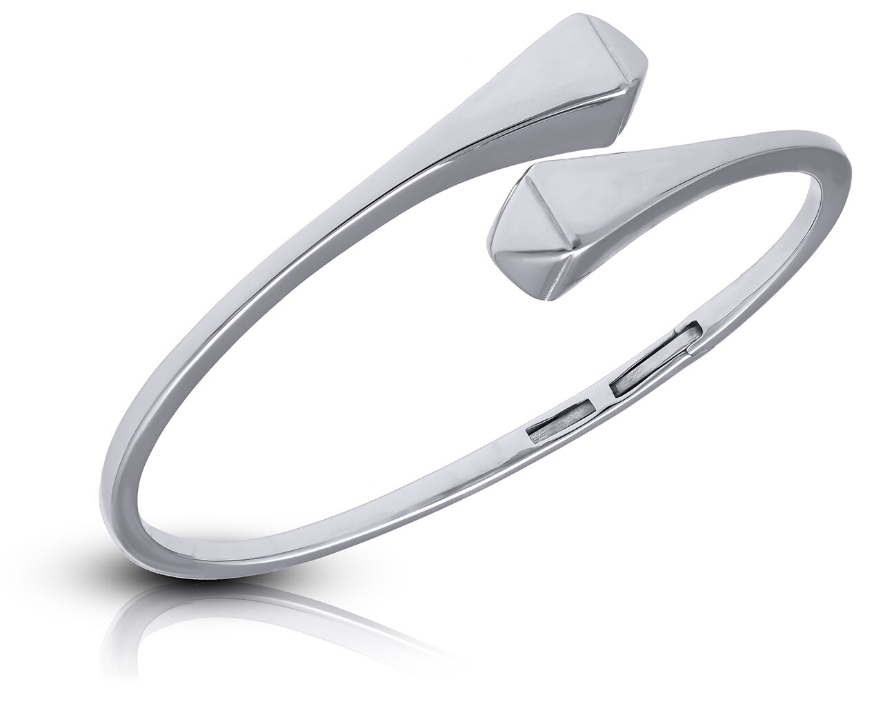 Bransoletka srebrna sztywna o oryginalnym wzorze