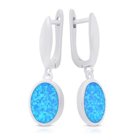 Kolczyki srebrne wiszące z opalem pr.925