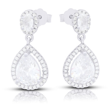 Kolczyki srebrne wiszące z cyrkoniami pr.925