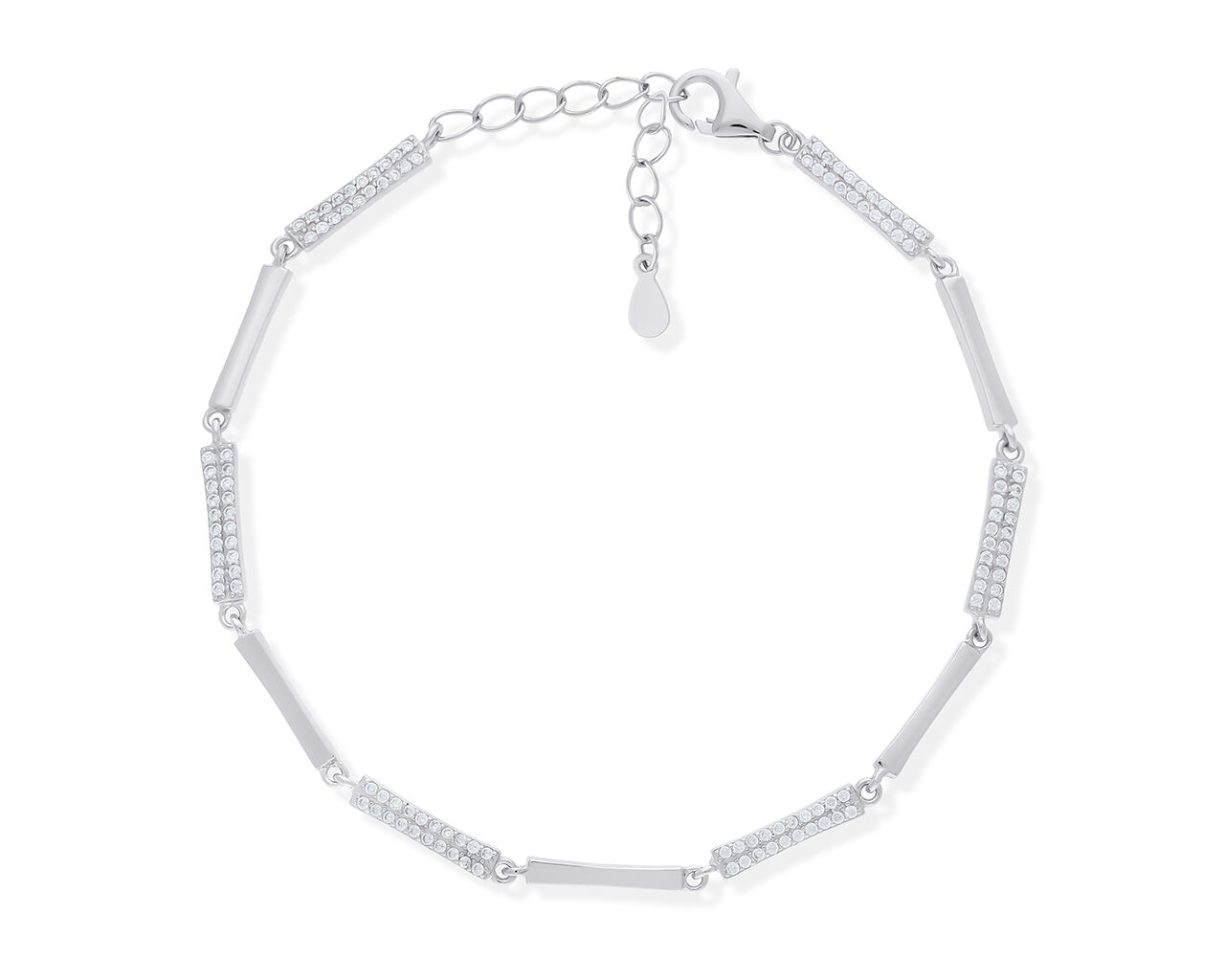 Bransoletka srebrna ozdobiona cyrkoniami pr.925