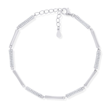 Bransoletka srebrna ozdobiona cyrkoniami pr.925