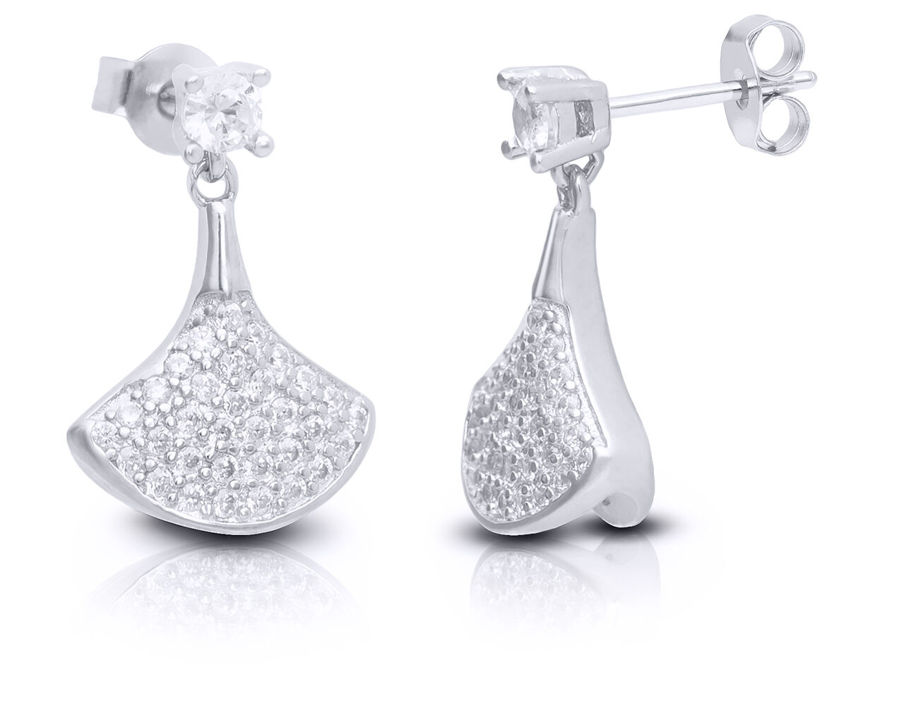 Kolczyki srebrne na sztyfcie wiszące