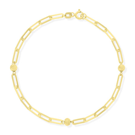 Bransoletka złota 585 diamentowane kulki