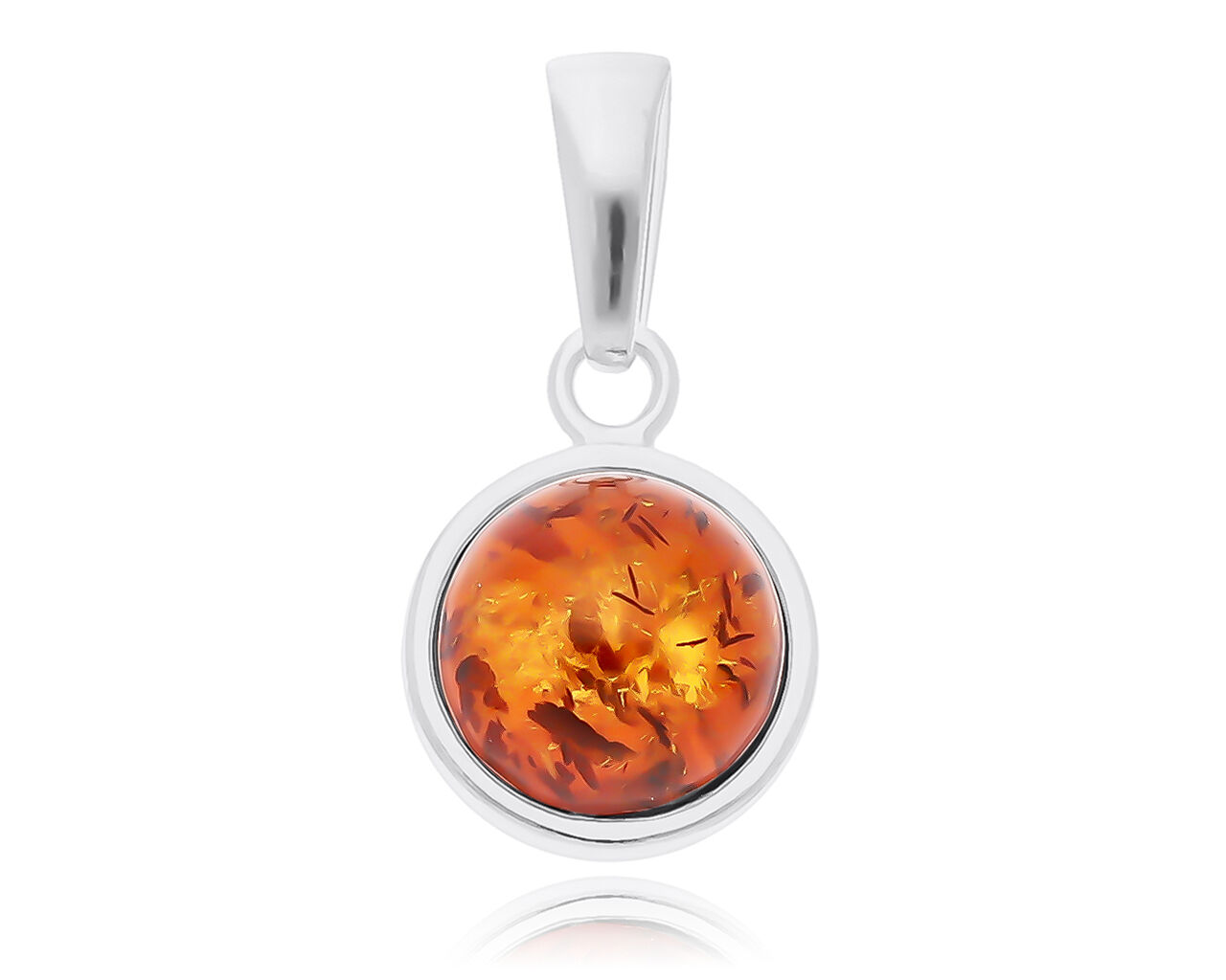 Zawieszka srebrna z naturalnym bursztynem