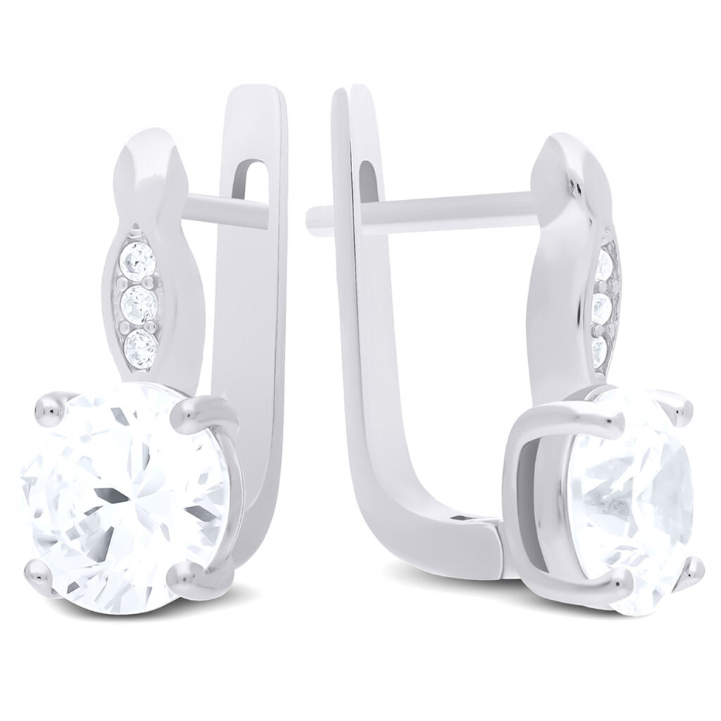 Kolczyki srebrne 925 z dużą cyrkonią angielskie