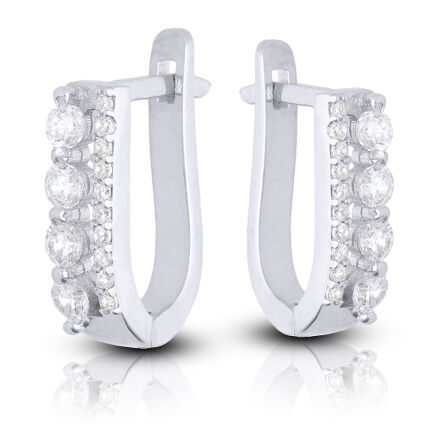 Srebrne kolczyki angielskie z cyrkoniami