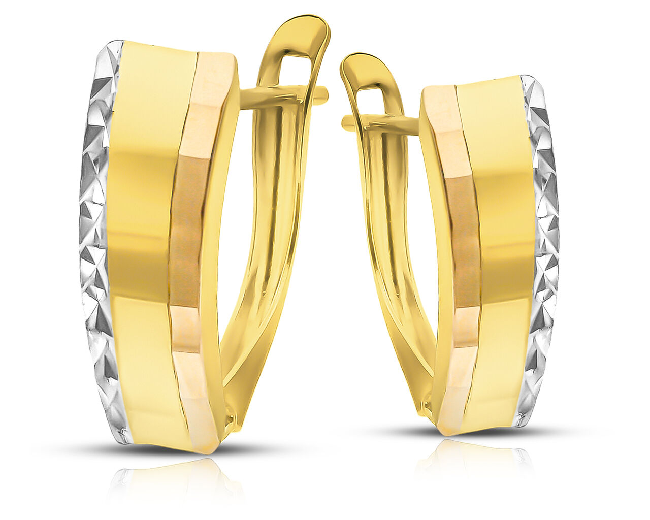 Złote kolczyki gładkie na angielskim zapięciu 585