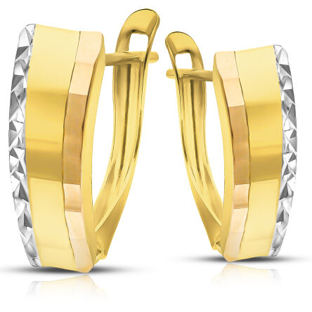 Złote kolczyki gładkie na angielskim zapięciu 585