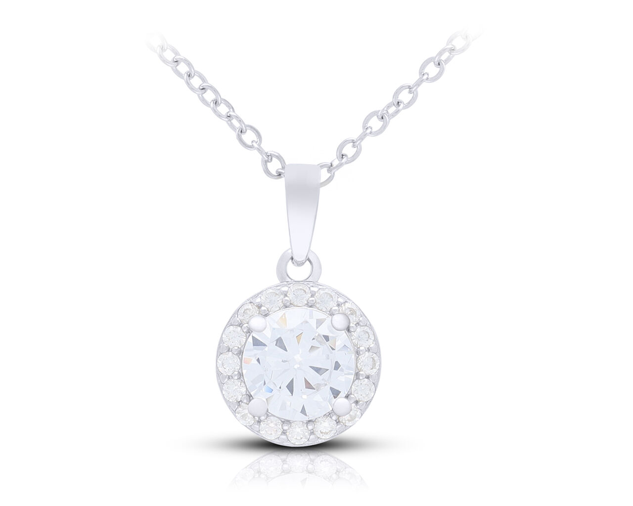 Naszyjnik srebrny z okrągłą zawieszką pr.925