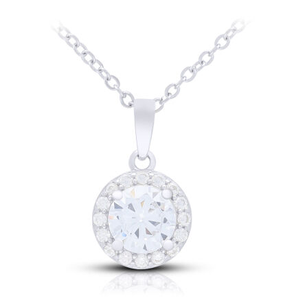 Naszyjnik srebrny z okrągłą zawieszką pr.925