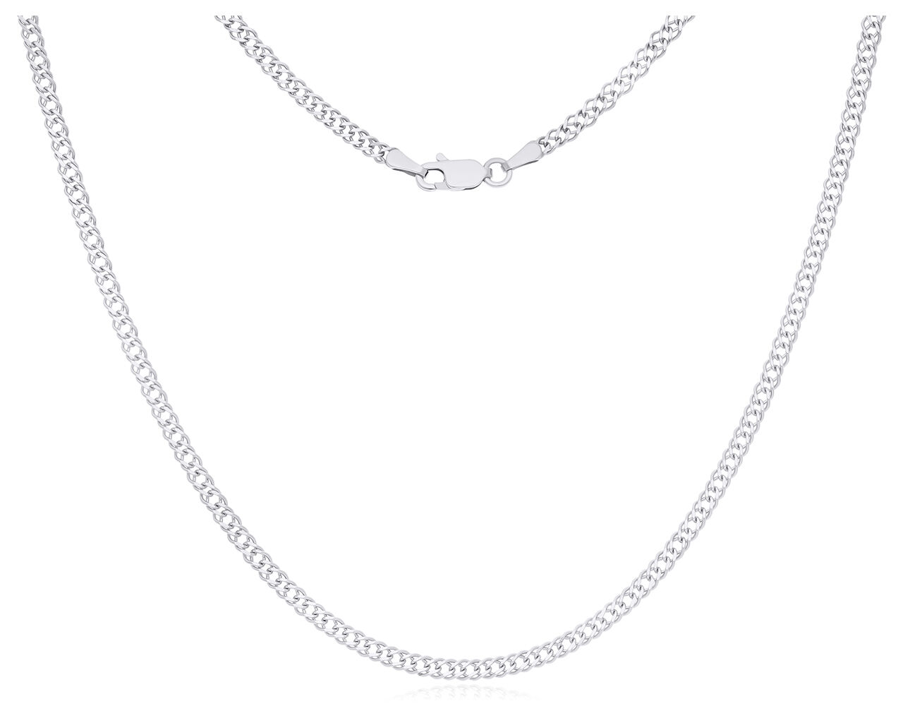 Łańcuszek srebrny rodowany splot Rombo pr.925