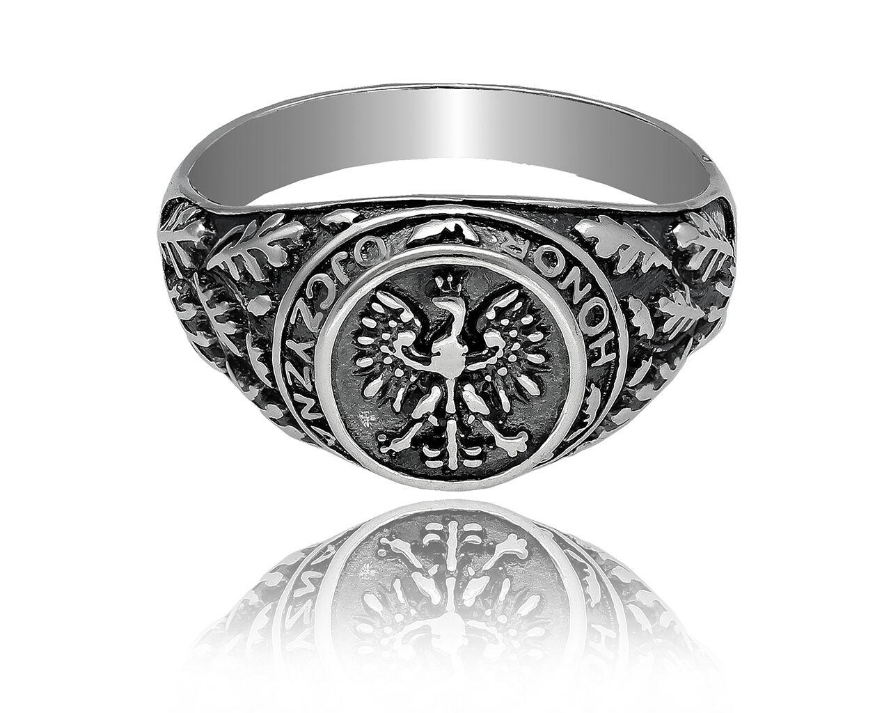 Sygnet męski z Godłem Polski srebro pr.925