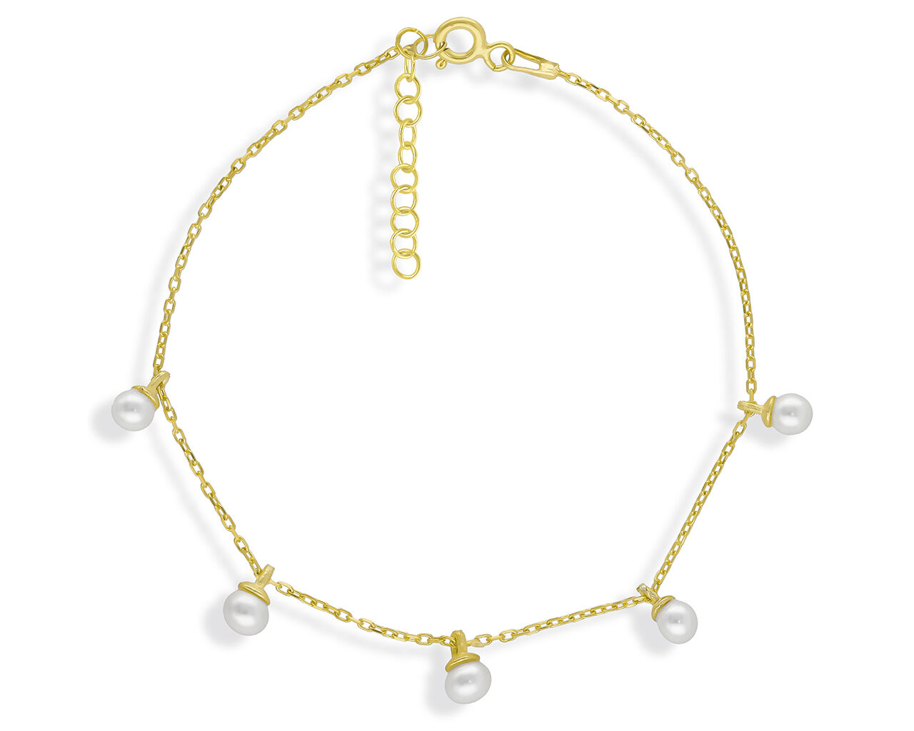 Bransoletka srebrna pozłacana z perłami