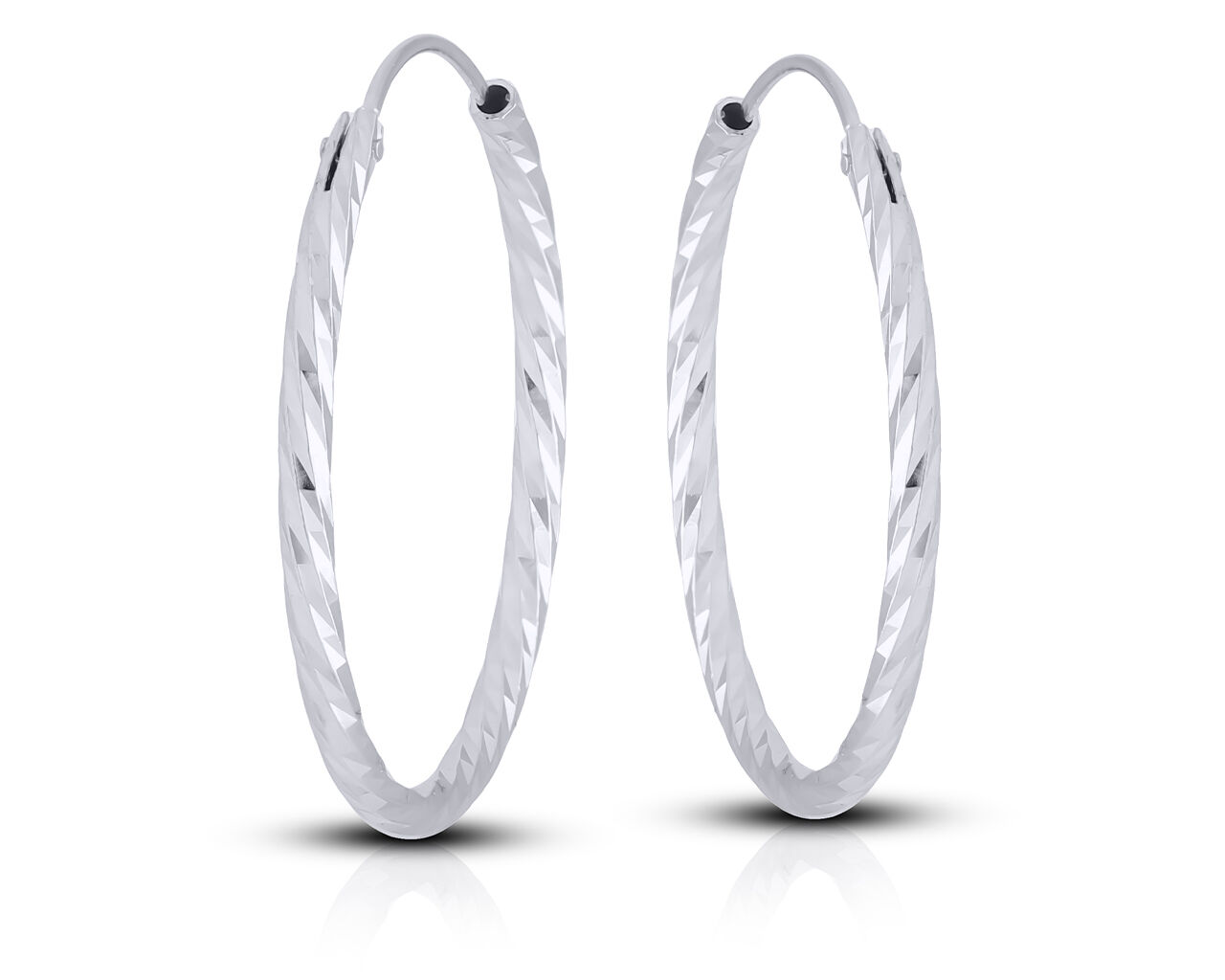 Kolczyki srebrne koła diamentowane pr.925