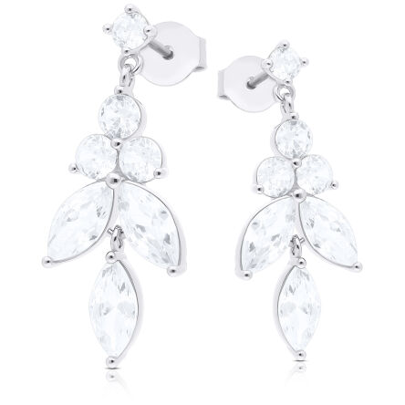 Kolczyki srebrne sztyfty wiszące z cyrkoniami