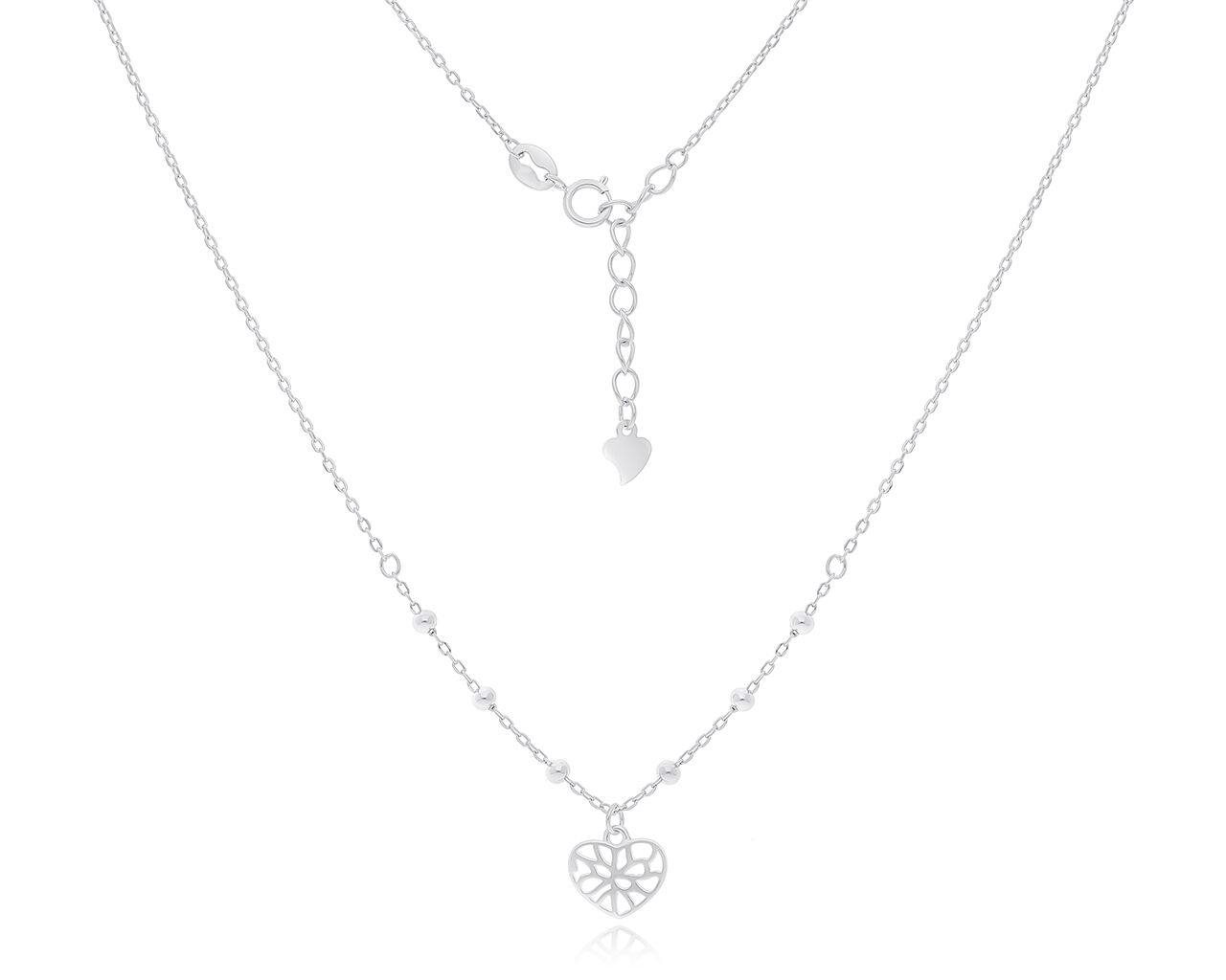 Naszyjnik srebrny z serduszkiem ażurowym