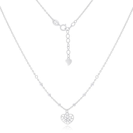 Naszyjnik srebrny z serduszkiem ażurowym
