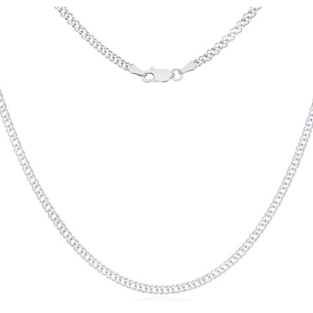 Łańcuszek srebrny rodowany splot Rombo pr.925