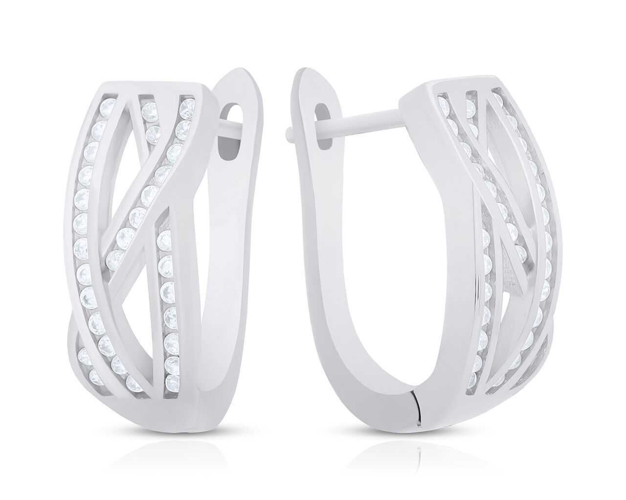 Kolczyki srebrne z cyrkoniami angielskie pr.925