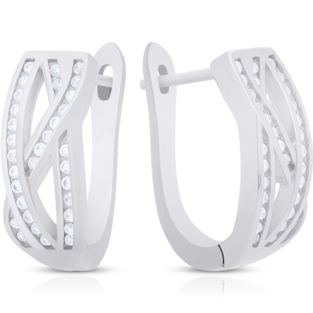 Kolczyki srebrne z cyrkoniami angielskie pr.925