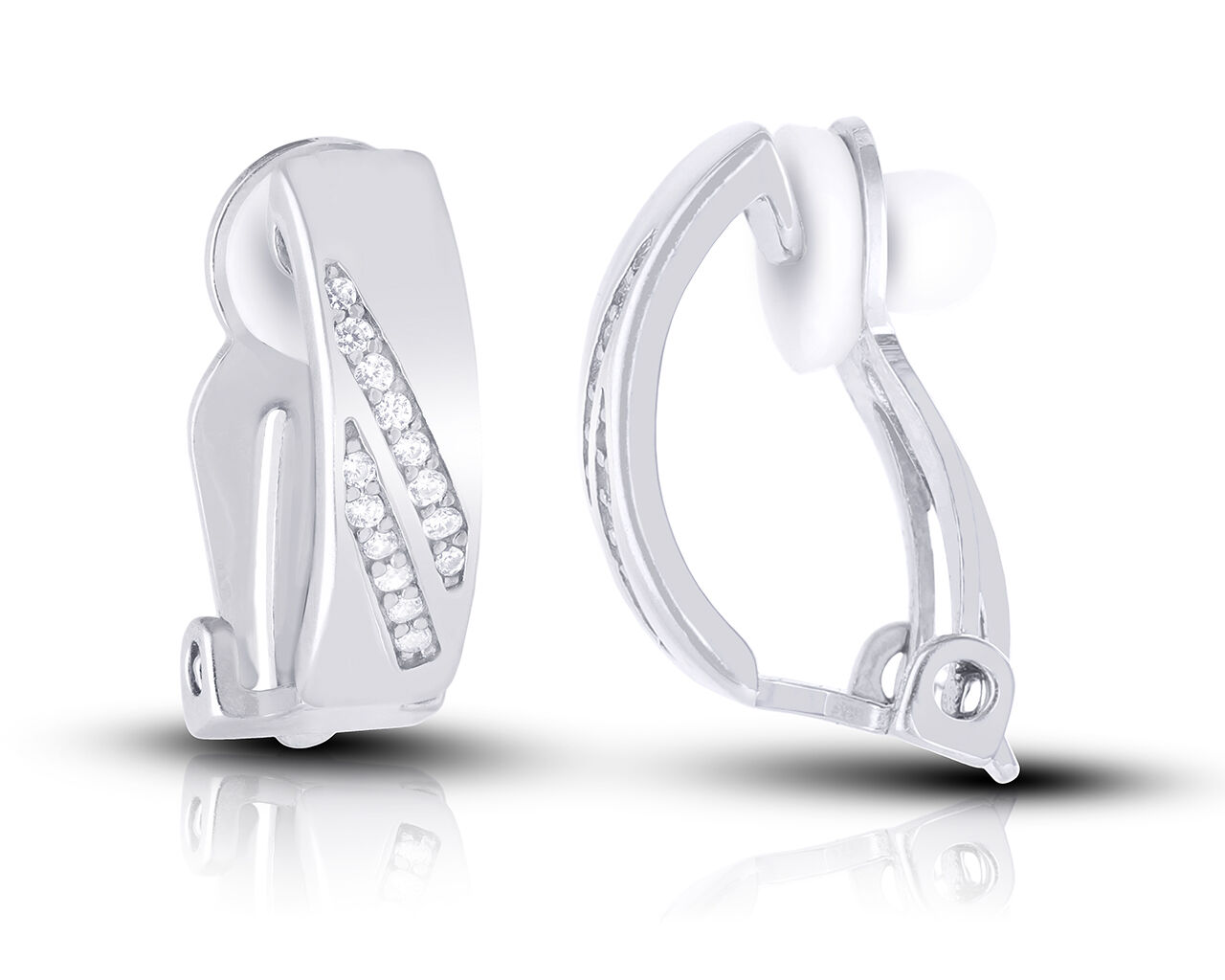 Srebrne klipsy z cyrkoniami pr.925