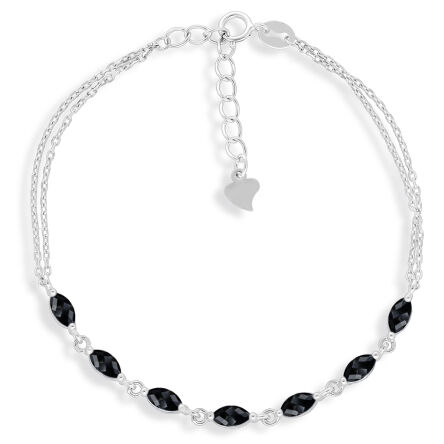 Bransoletka srebrna z czarnymi kamieniami