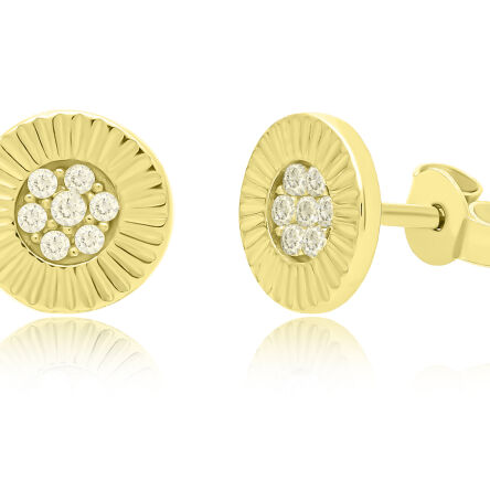 Kolczyki złote 585 cyrkonie diamentowane sztyfty