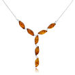 Naszyjnik srebrny z naturalnymi bursztynami - 3