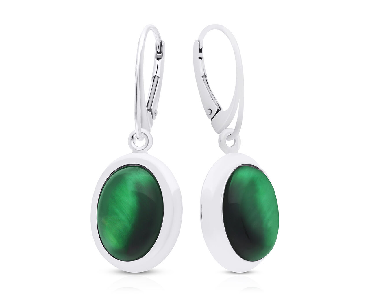 Kolczyki srebrne wiszące naturalne Tygrysie Oko