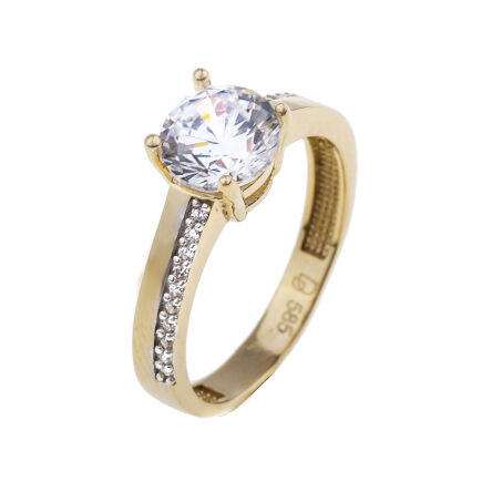 Pierścionek złoty z cyrkoniami