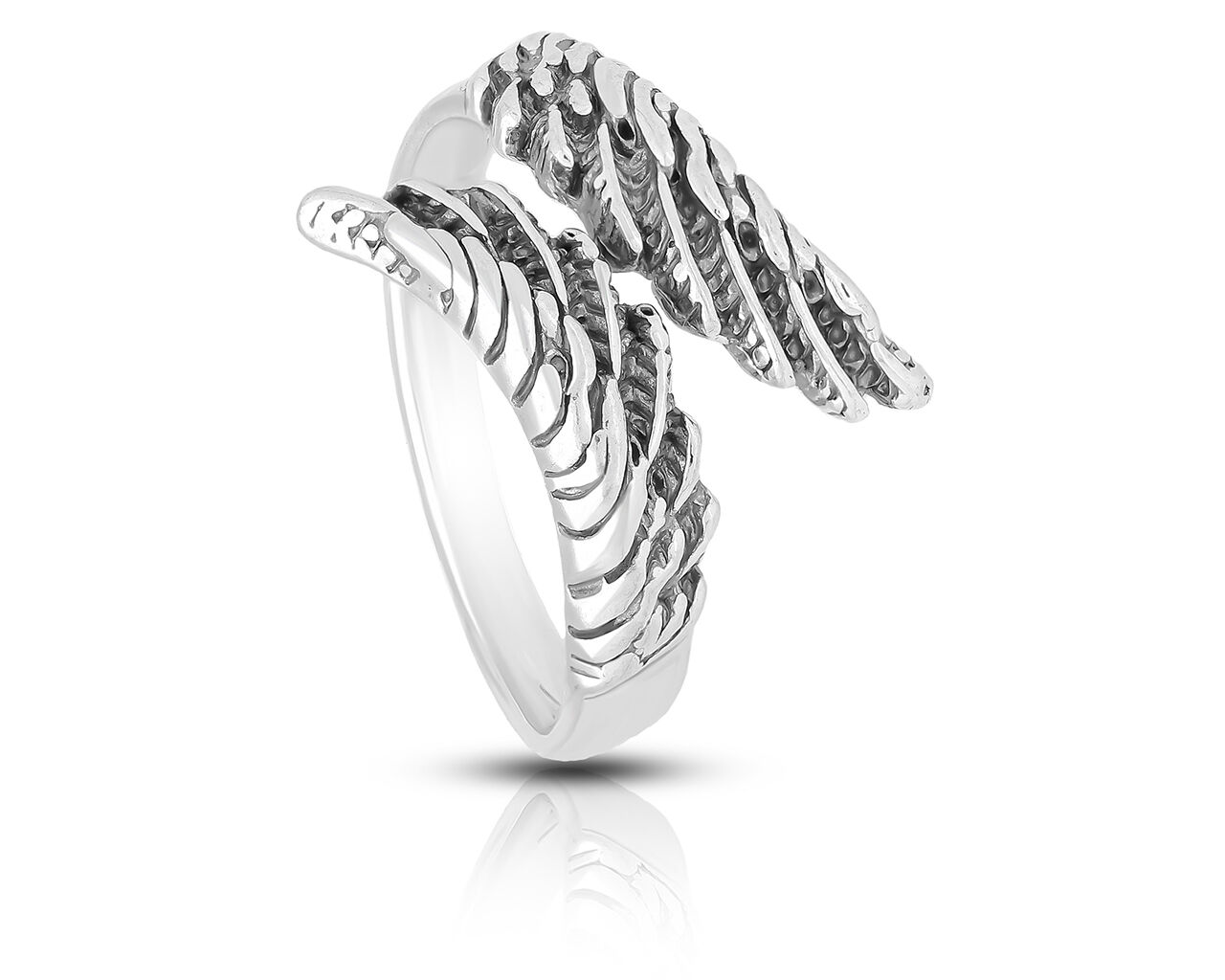 Pierścionek srebrny skrzydła regulowany pr.925