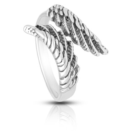 Pierścionek srebrny skrzydła regulowany pr.925