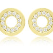 Złote kolczyki okrągłe sztyfty cyrkonie pr.585 - 2