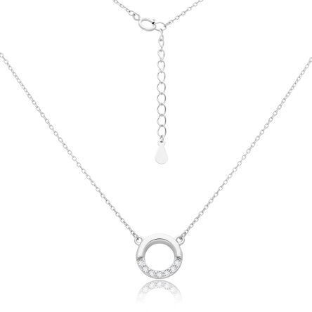 Naszyjnik srebrny z okrągłą zawieszką damski