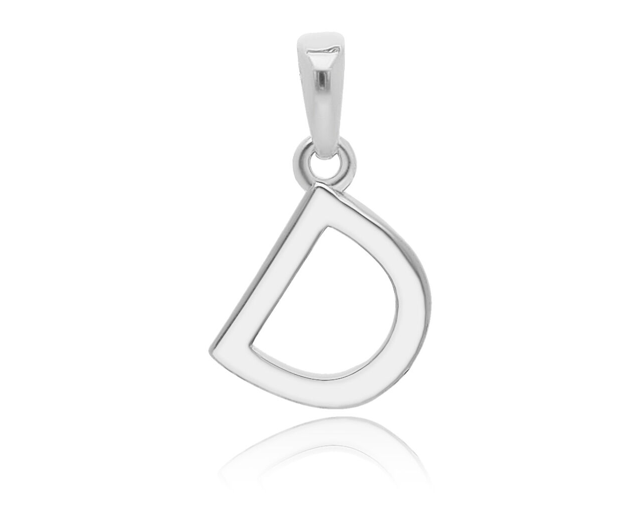 Srebrna zawieszka literka D gładka